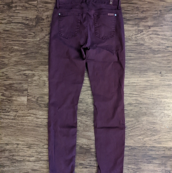 7 for all mankind Maroon Skinny Jeans Size 26 - Picture 3 of 9
